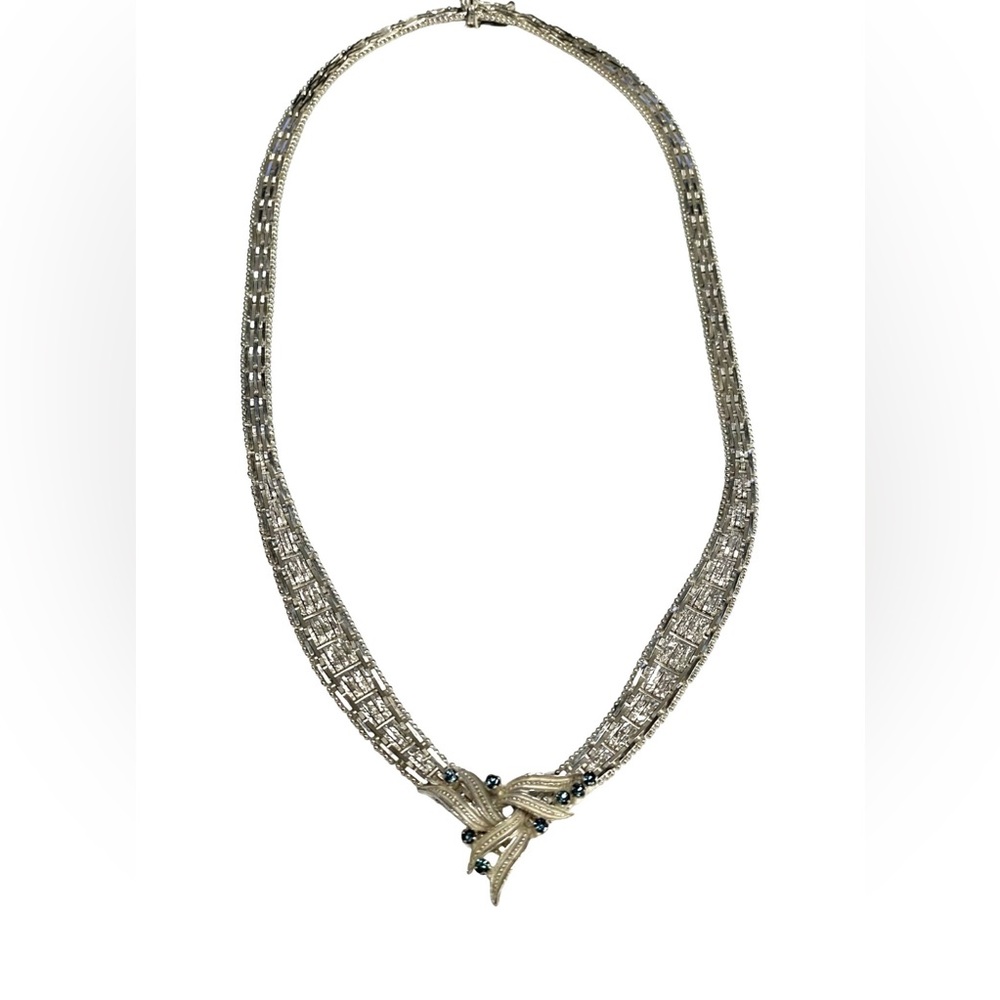 Vintage Sterling Silver Riccio chain
London blue topaz necklace